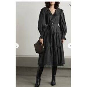 Sea New York Women's black Patrizia Lace Midi A-Line Dress large l